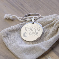 Hampers and Gifts to the UK - Send the Personalised 'Love You to the Moon and Back' Keyring